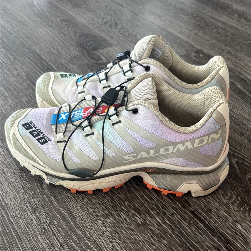 Salomon Cream and Gray Athletic Shoes with Rugged Sole